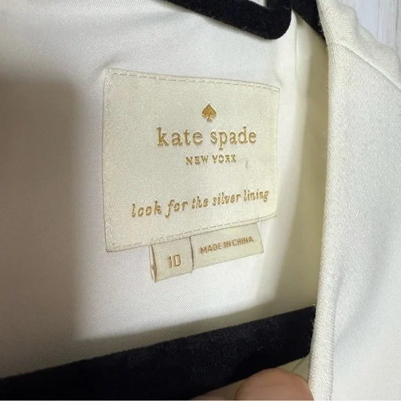 Kate Spade Classic Black and White Pink Bow Scalloped edge dress 10 - Picture 8 of 11